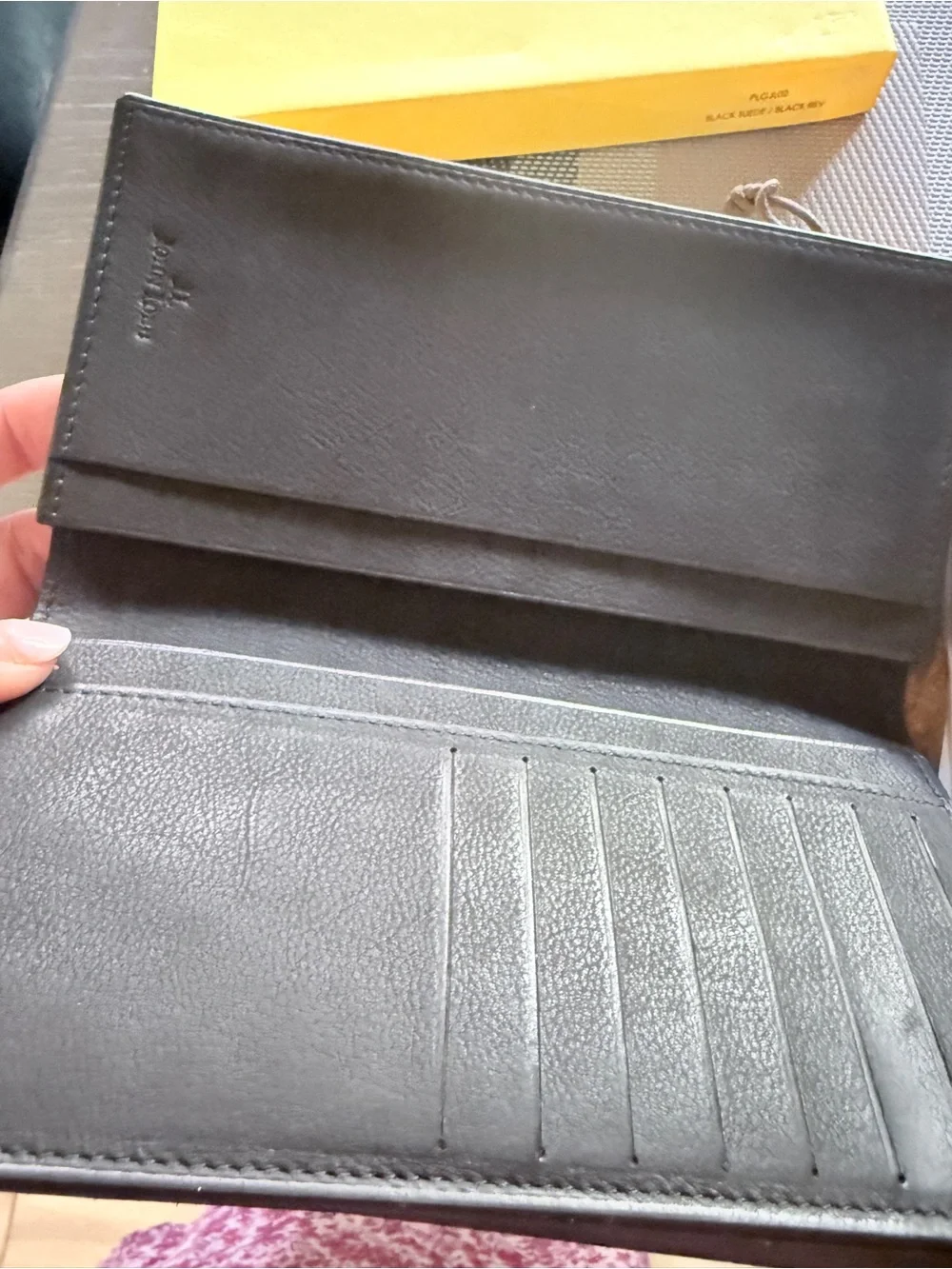 John Lobb black Suede Long Wallet
